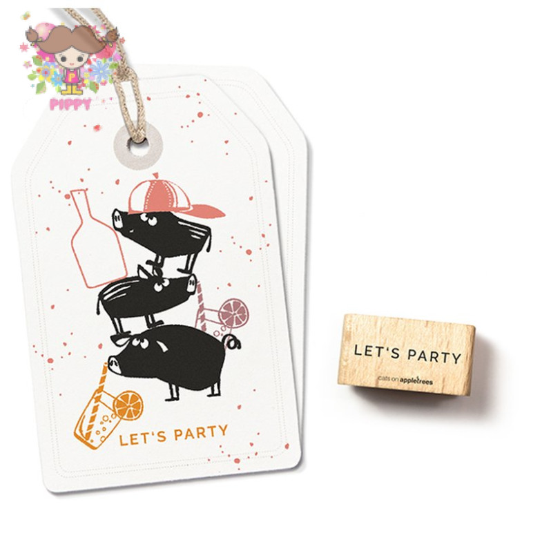 cats on appletrees スタンプ☆レッツパーティー 英字(Let's Party)☆